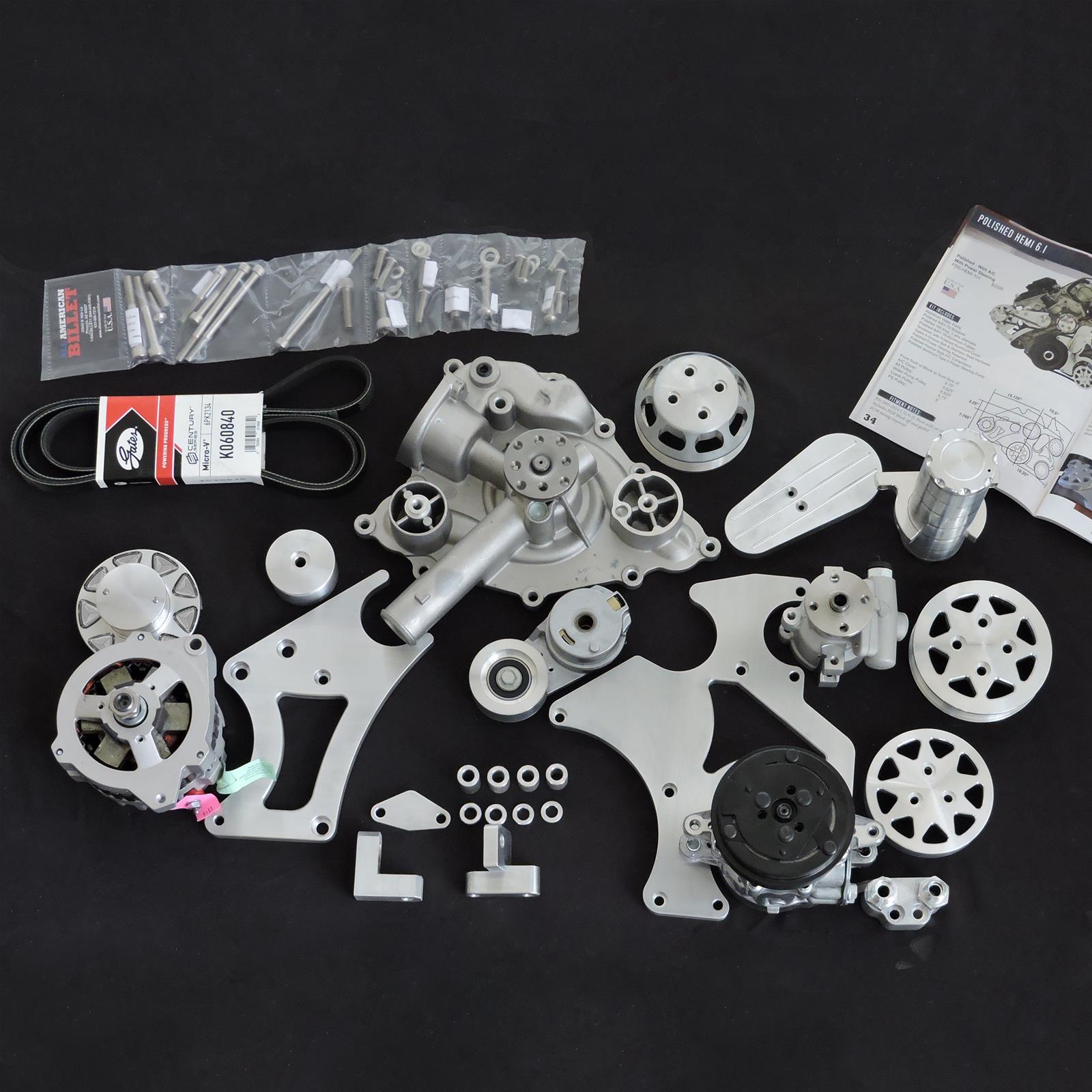 All American Machined Serpentine Kit 05-14 Gen III Hemi 5.7, 6.1